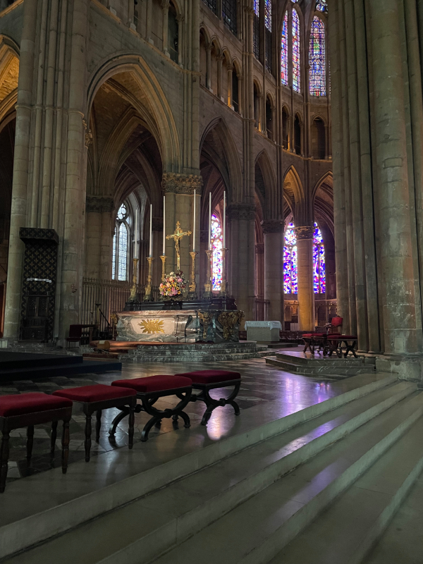 L'intérieur de la cathédrale de Reims est tout aussi impressionnant que sa façade extérieure. En entrant dans cet édifice majestueux, vous serez immédiatement transporté dans un autre temps, entouré d'une beauté architecturale et artistique époustouflante.Les hauts plafonds et les voûtes en arc de la cathédrale offrent une atmosphère majestueuse et mystique. Les vitraux, quant à eux, créent un spectacle de couleurs éblouissant lorsque la lumière du soleil se filtre à travers eux. Les sculptures détaillées et les ornements richement décorés témoignent de la richesse culturelle et historique de cette magnifique cathédrale. En visitant l'intérieur de la cathédrale de Reims, vous pourrez également découvrir des trésors tels que la chapelle axiale, où les rois de France étaient couronnés, ainsi que les orgues majestueux qui ajoutent une dimension musicale à l'expérience de la visite. L'intérieur de la cathédrale de Reims est un véritable chef-d'œuvre d'architecture, d'art et d'histoire, et une visite incontournable lors d'un séjour à Reims. Venez explorer ce lieu sacré et vous plonger dans l'histoire de la France et de la ville de Reims.